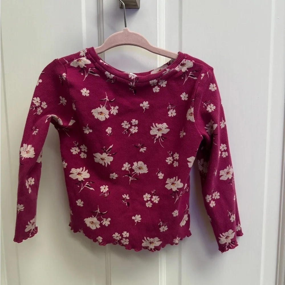 Baby Gap 2T Girls Floral Long Sleeve Top Blouse